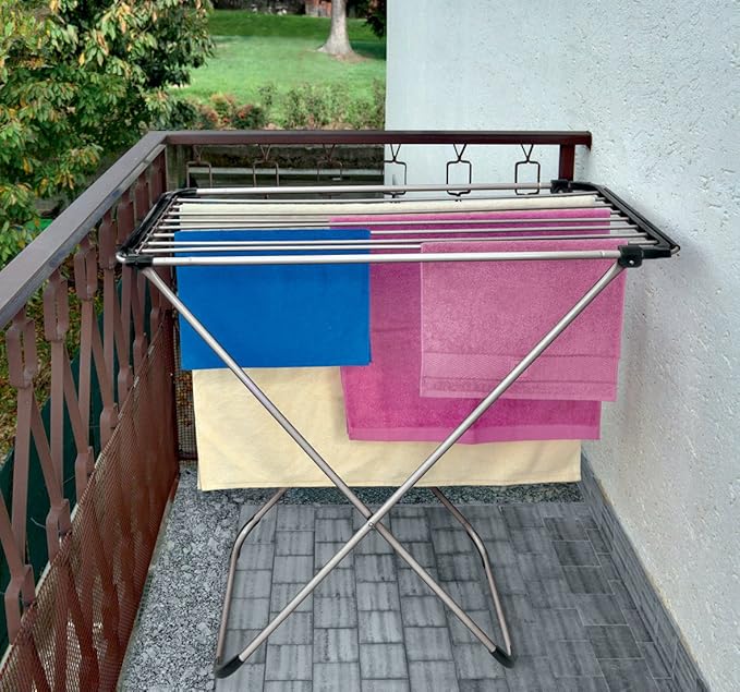 Metaltex Clothes Drying Rack Corfu 17 m Grey