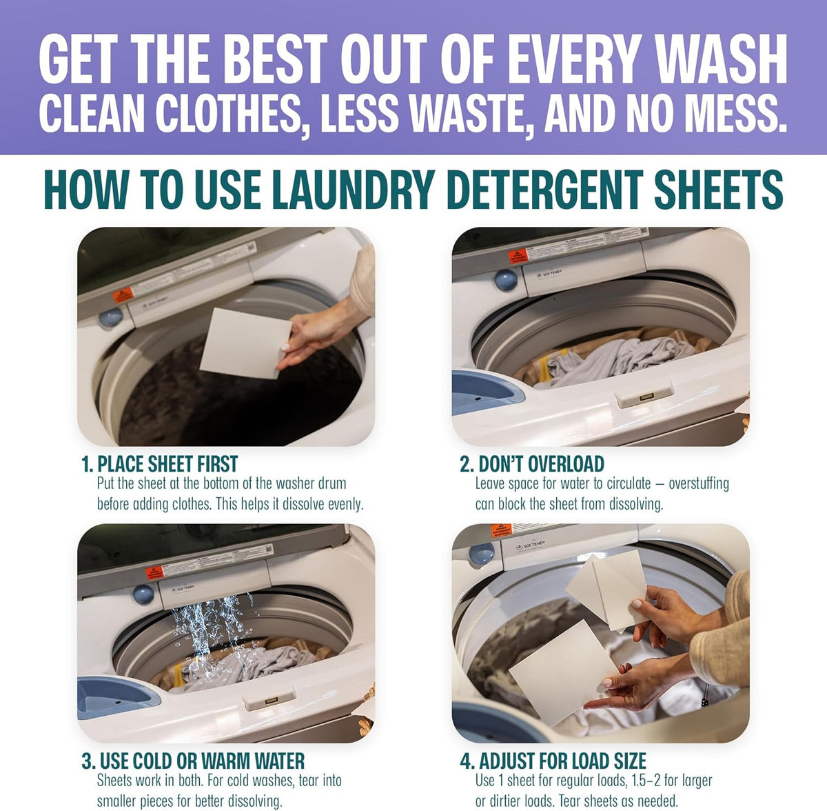 Sudstainables Laundry Detergent Sheets (200 Loads) – Eco-Friendly, Plastic-Free, Zero Waste, Laundry Washing Machines Soap Sheets; Dissolvable, Space-Saving Strips for Travel (Lavender) - HavenBliss Decor