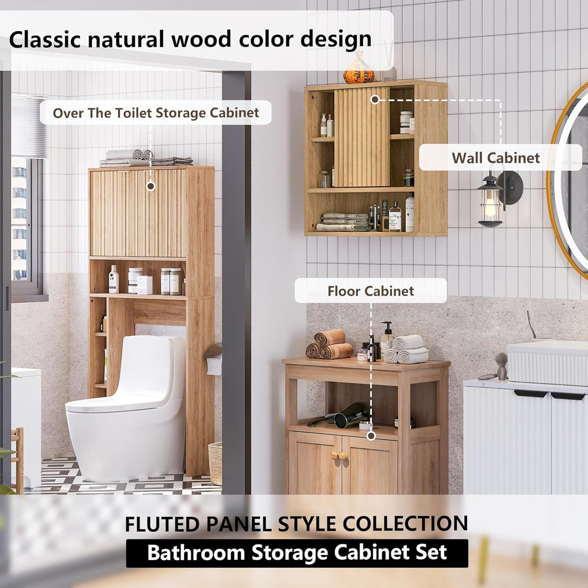 Bathroom Wall Cabinet Above Toilet Storage，Wall Mounted Storage with Adjustable Shelves, Space-Saving Modern Design for Bathroom & Laundry Room, Kitchen, Dining Room, Living Room - HavenBliss Decor