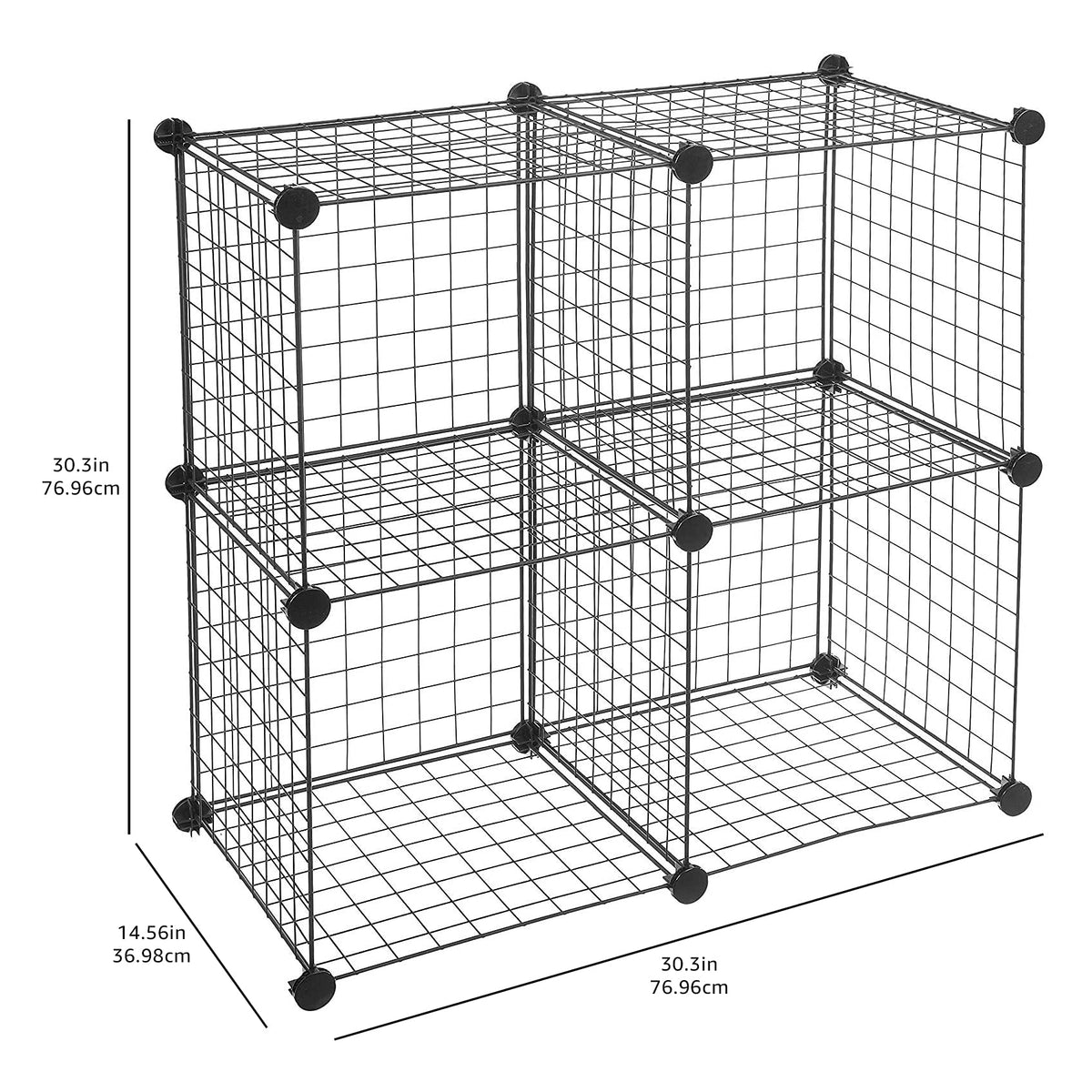 4 Cube Wire Grid Storage Organizer