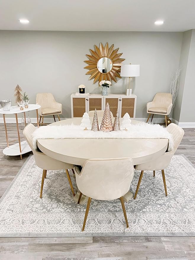 SAFAVIEH Reflection Collection Accent Rug - 2'3" x 4', Light Grey & Cream, , Non-Shedding & Easy Cleaning, Ideal for Foyer, Living Room, Bedroom (RFT668G)