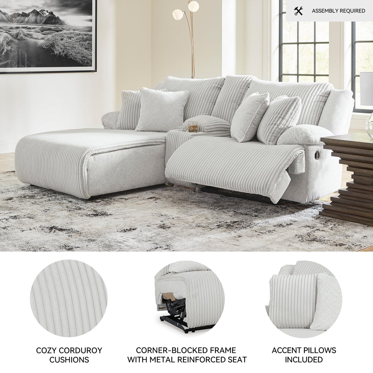 Reclining Sectional Sofa with Chaise (3 Count)