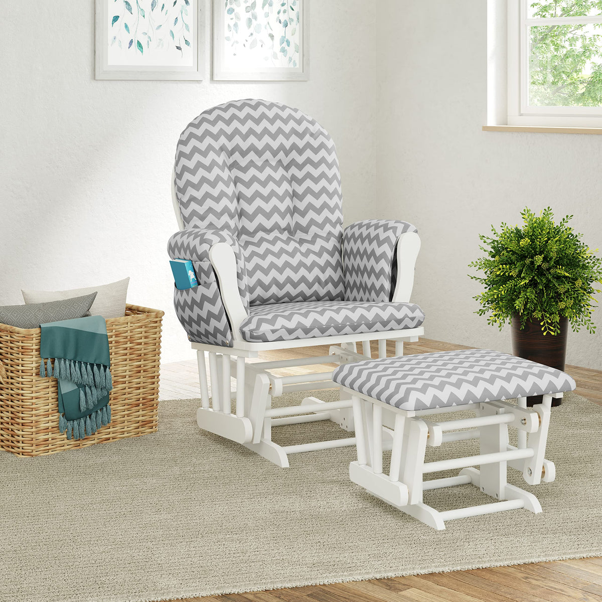 Premium Hoop Glider & Ottoman