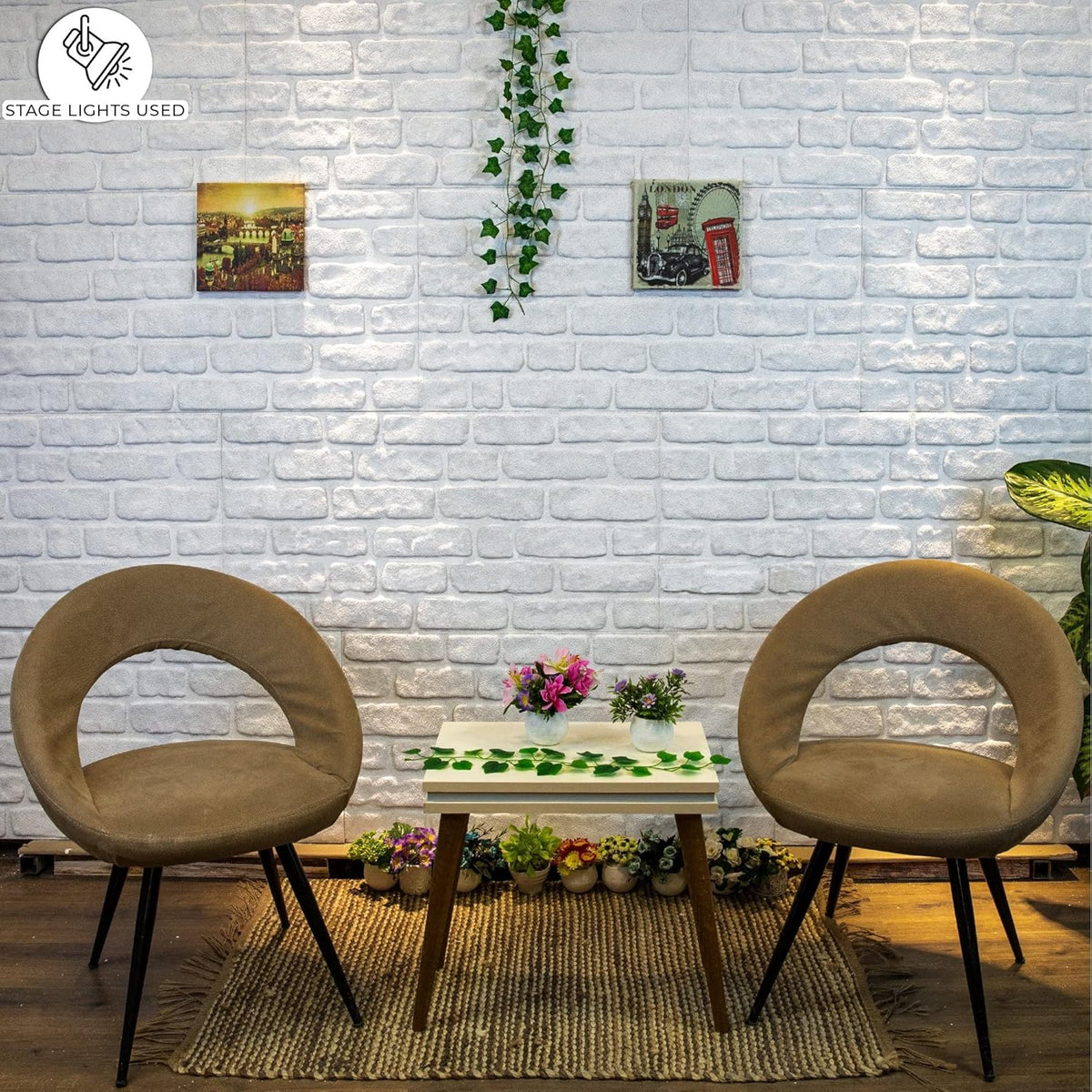 Dundee Deco 3D Wall Panels Faux Brick - Cladding, White Stone Look Wall Paneling, Styrofoam Facing for Living Room, Kitchen, Bathroom, Balcony, Bedroom, Set of 5, Covers 27 sq ft - HavenBliss Decor