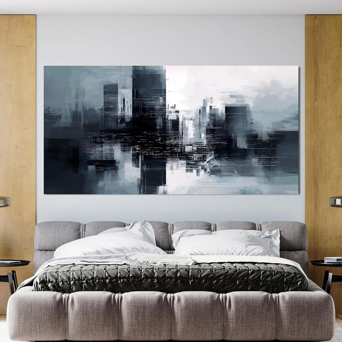 Abstract Canvas Wall Art Decorations Black and White Oversized Wall Art Canvas Modern Abstract Wall Art Prints Decor Pictures For Bedroom wall pictures For Living Room Office Wall Decor 29" X 58"