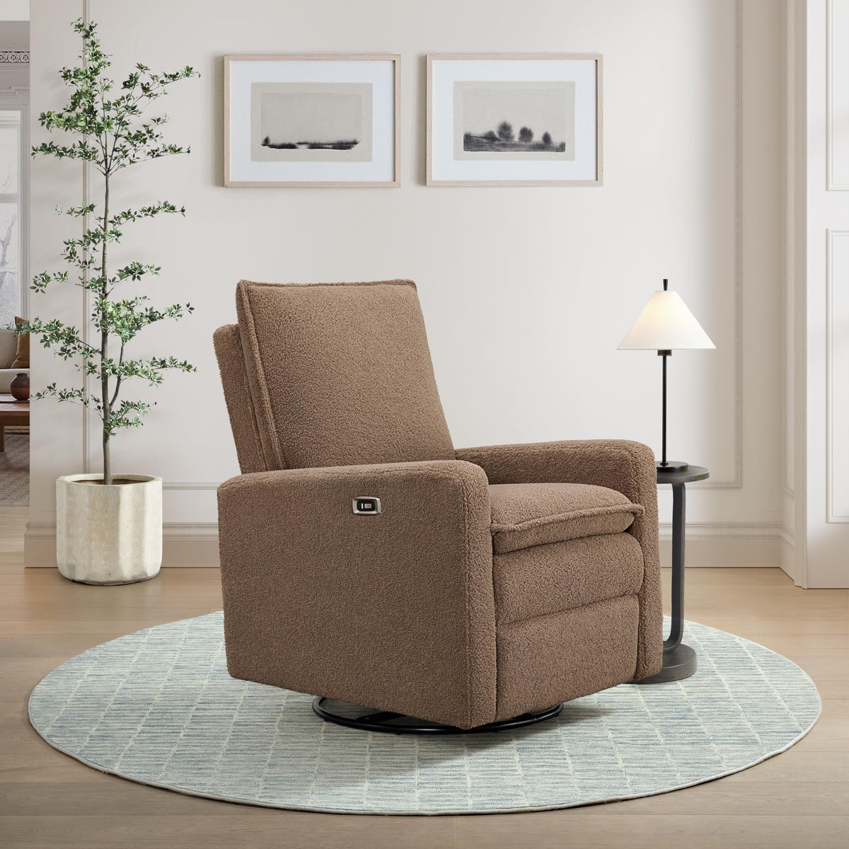 Uptown Power Glider Recliner Rocking Chair 270° Swivel for Nursery and Living Room