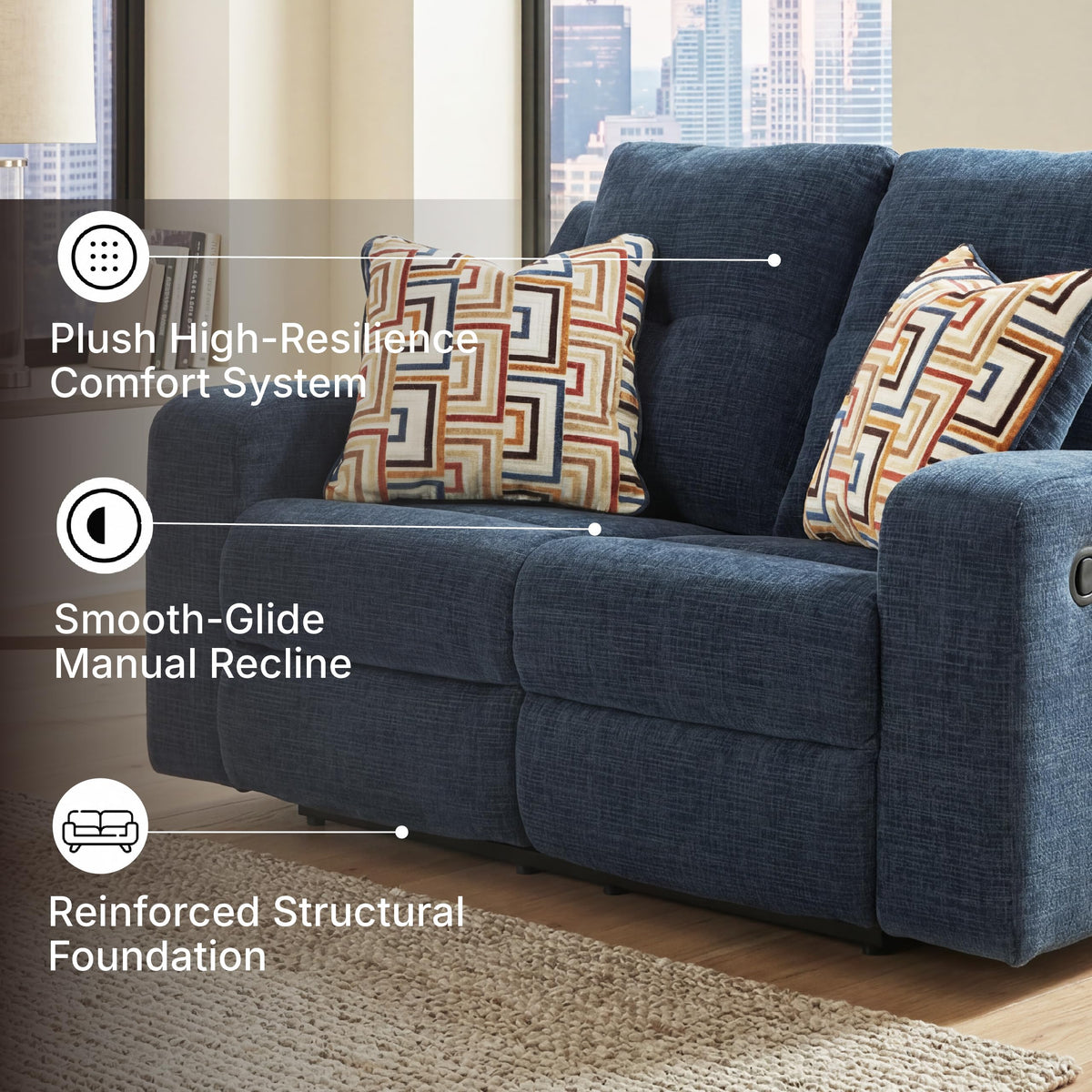 Danum Small Reclining Loveseat Sofa