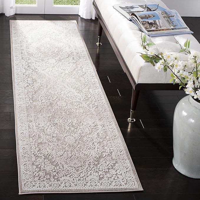 SAFAVIEH Reflection Collection Runner Rug - 2'3" x 22', Beige & Cream, Non-Shedding & Easy Cleaning, Ideal for Living Room, Dining, Bedroom (RFT668A)