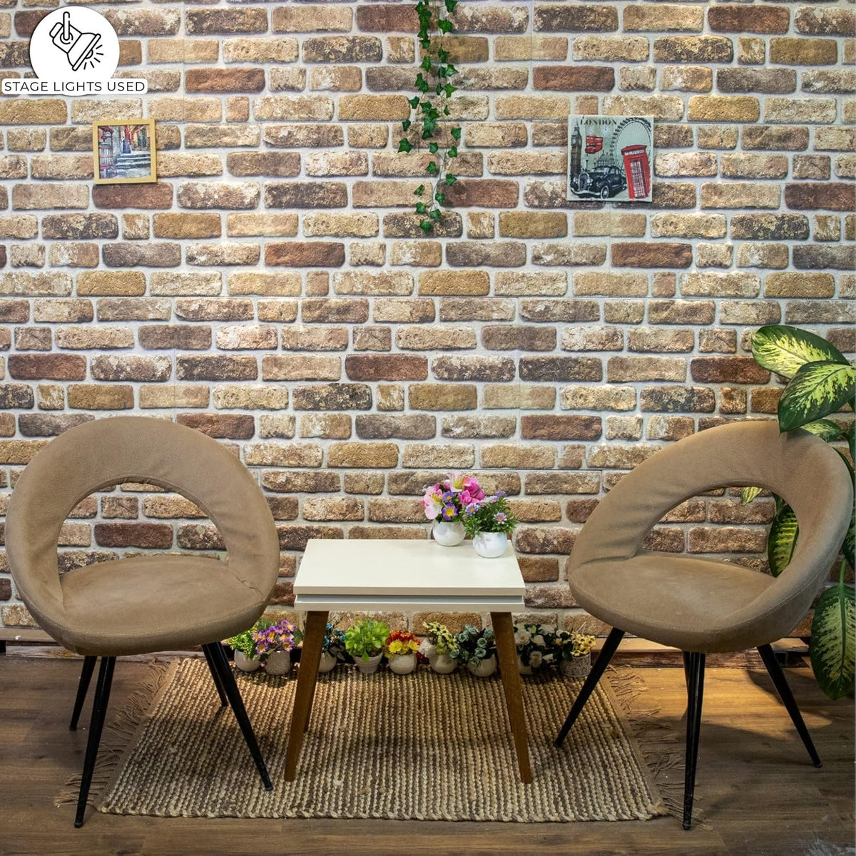 Dundee Deco 3D Wall Panels Faux Brick - Cladding, Light Brown Stone Look Wall Paneling, Styrofoam Facing for Living Room, Kitchen, Bathroom, Balcony, Bedroom, Set of 5, Covers 27 sq ft - HavenBliss Decor