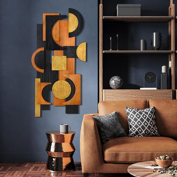 Amber Embraces I & II" Hand Made & Hand Finished Dimensional Solid Wood Abstracts