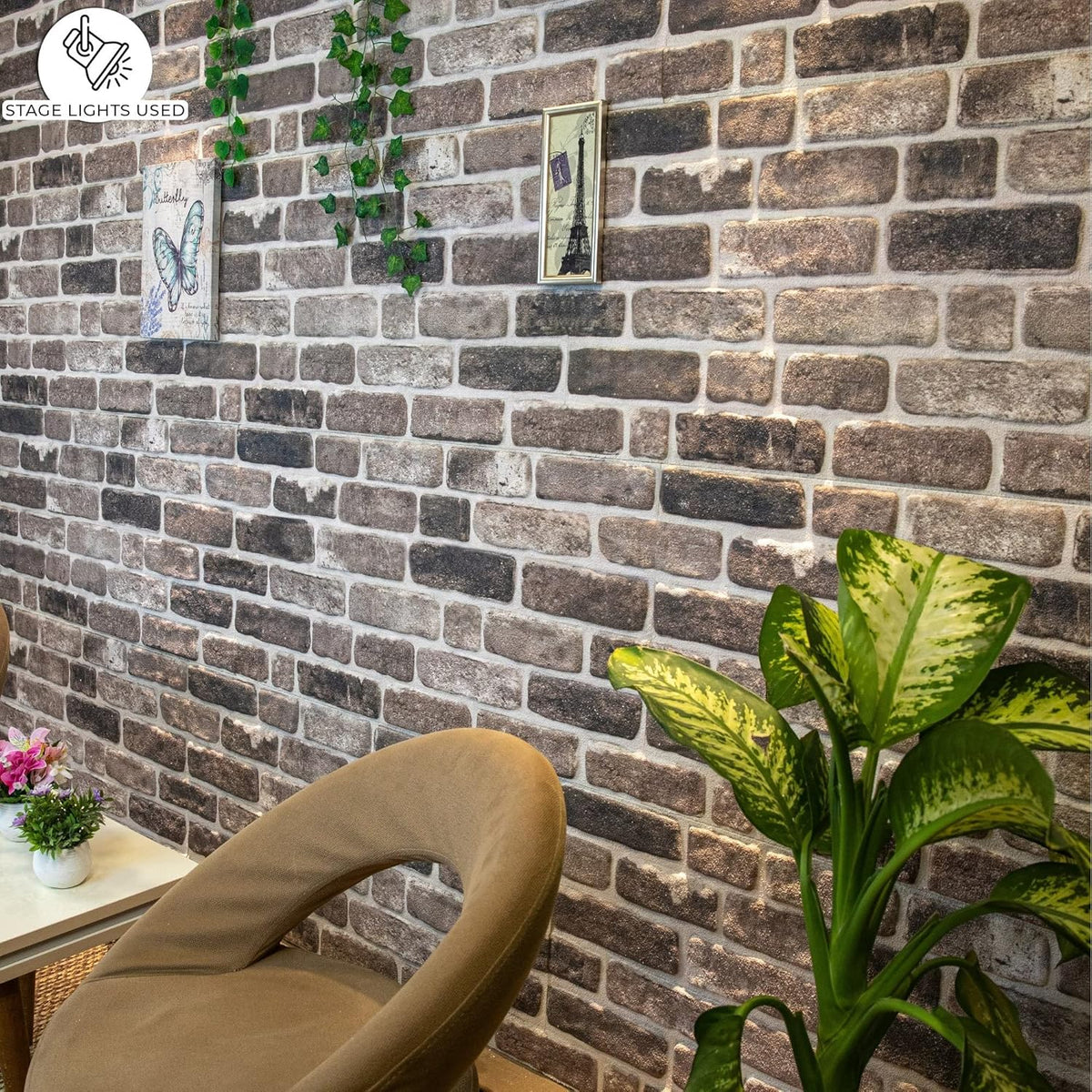Dundee Deco 3D Wall Panels Faux Brick - Cladding, Grey Black Stone Look Wall Paneling, Styrofoam Facing for Living Room, Kitchen, Bathroom, Balcony, Bedroom, Set of 5, Covers 27 sq ft - HavenBliss Decor