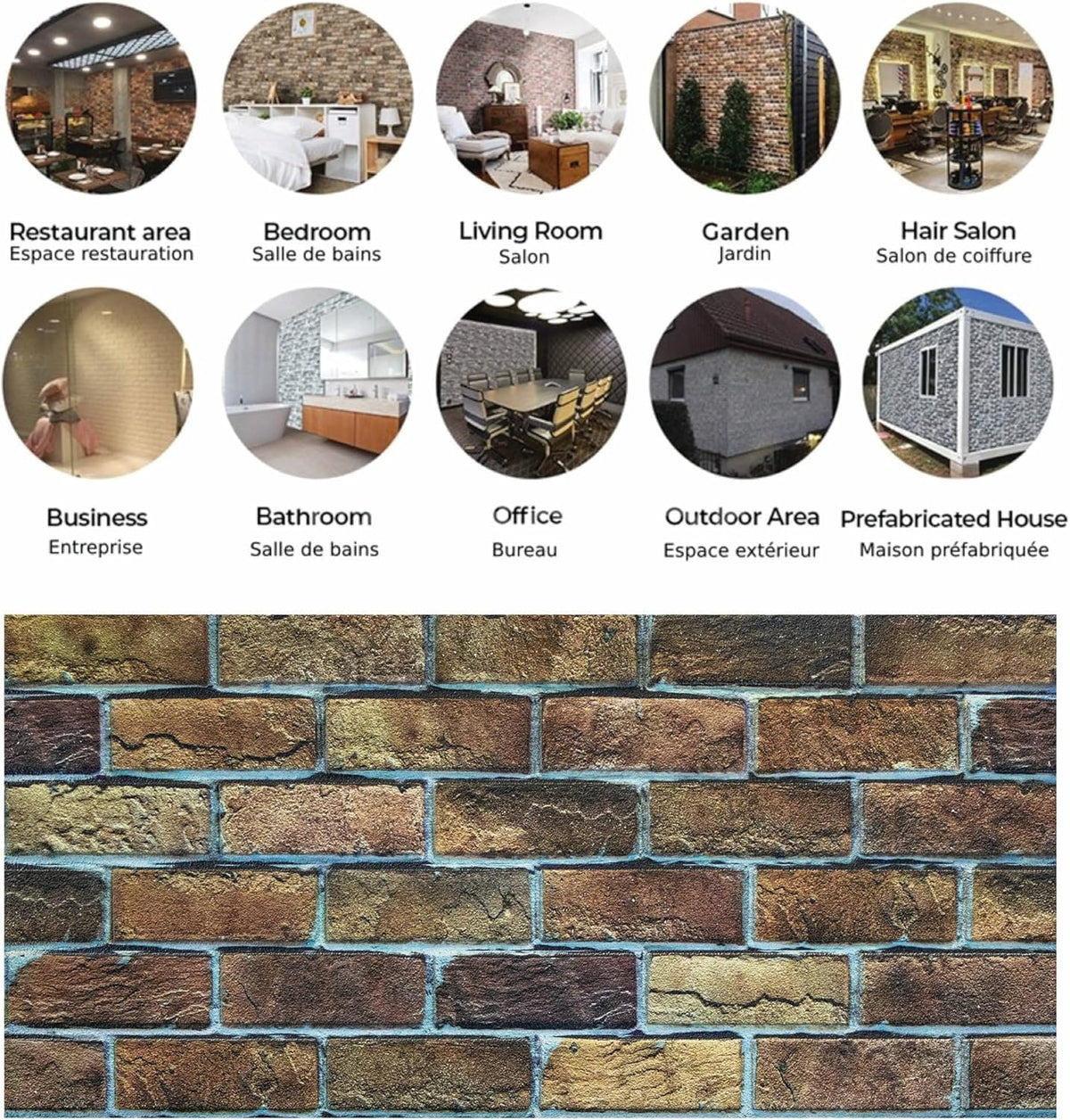 Dundee Deco 3D Wall Panels Faux Brick - Cladding, Brown Beige Stone Look Wall Paneling, Styrofoam Facing for Living Room, Kitchen, Bathroom, Balcony, Bedroom, Sample, Size 10 x 10 in. - HavenBliss Decor