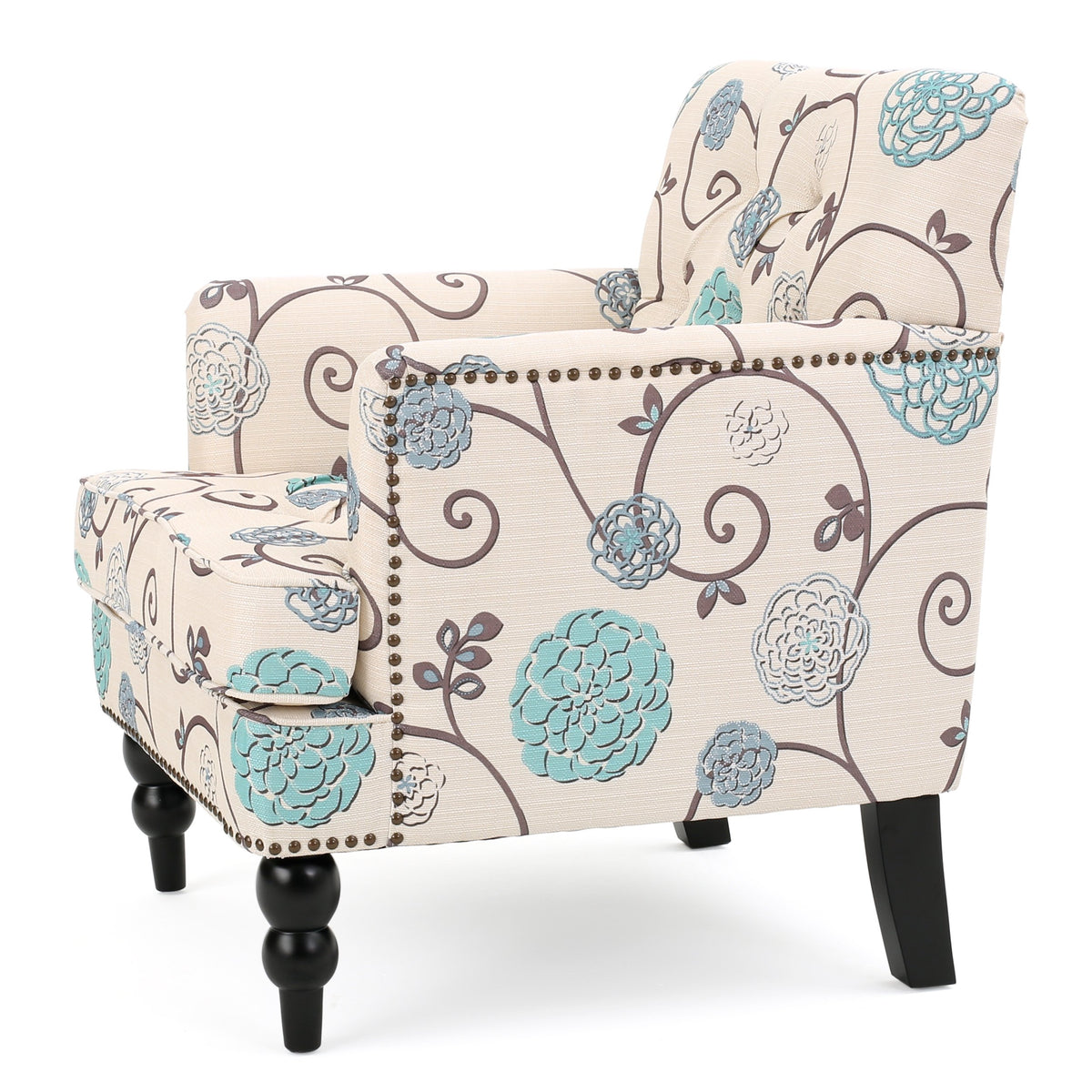 Harrison Fabric Tufted Club Chair