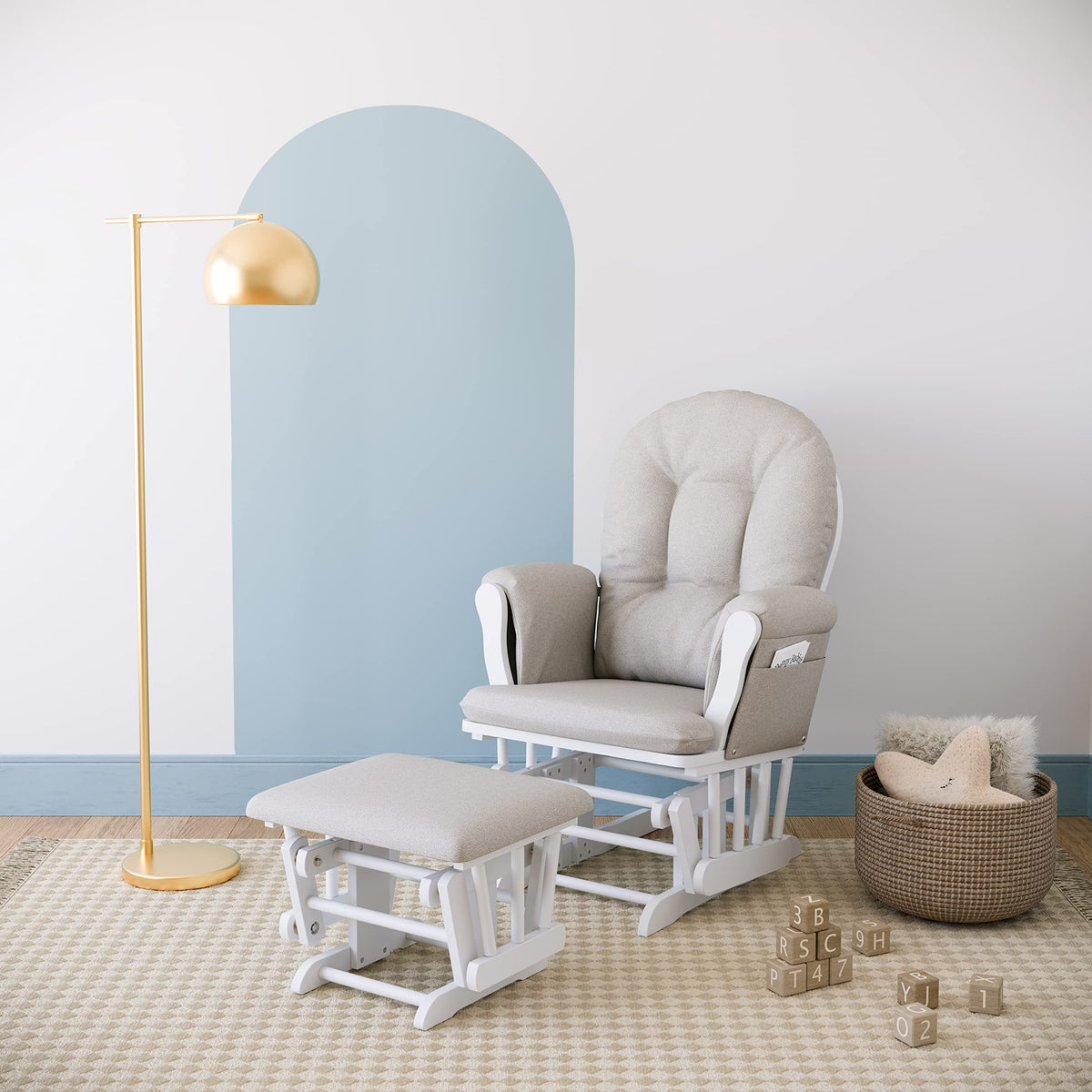 Premium Hoop Glider & Ottoman
