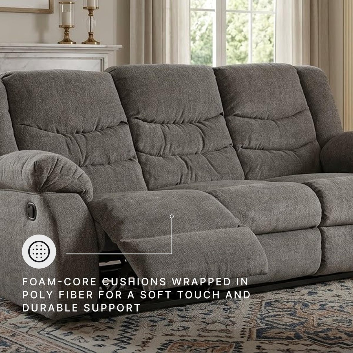 Manual Reclining Sofa Couch