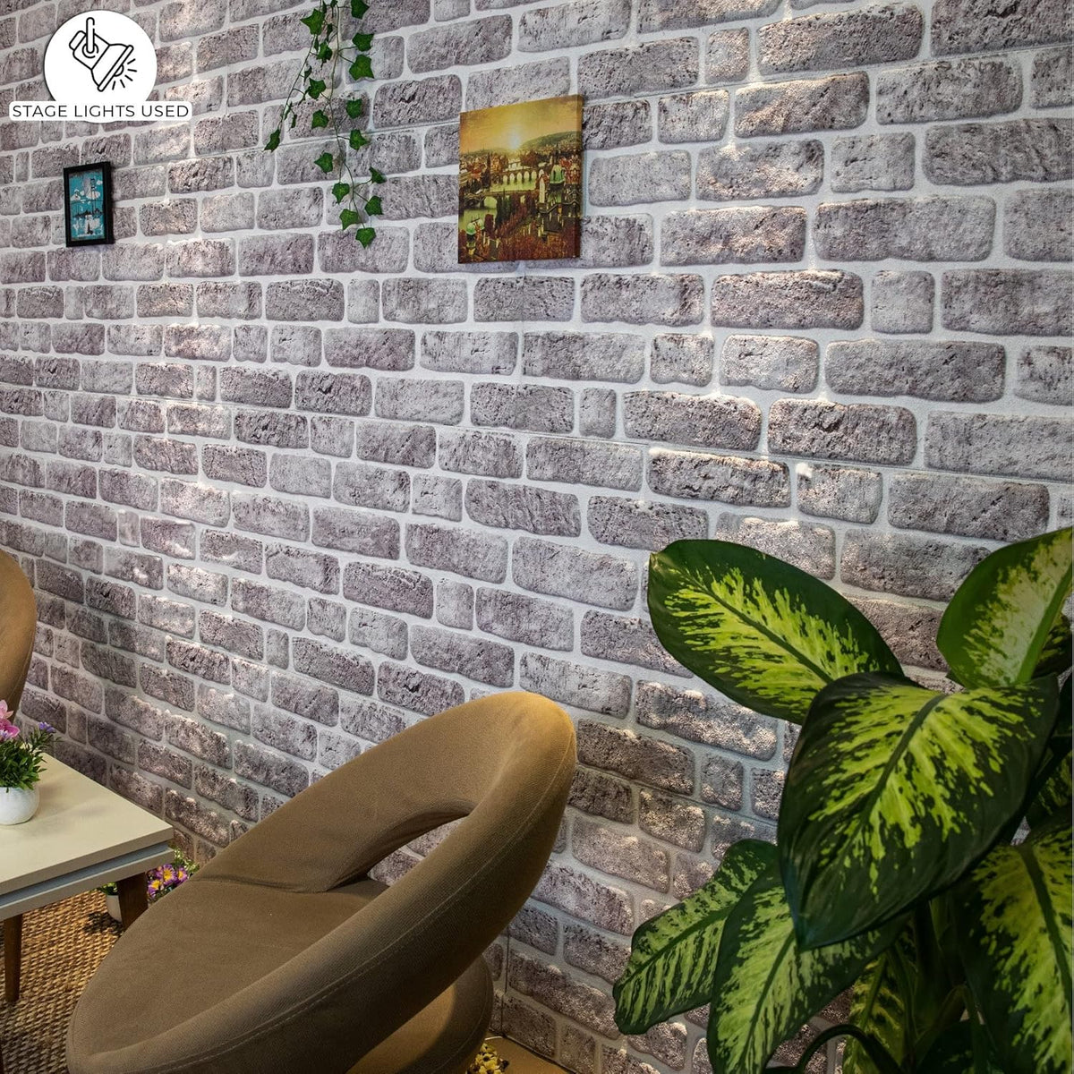 Dundee Deco 3D Wall Panels Faux Brick - Cladding, White Grey Stone Look Wall Paneling, Styrofoam Facing for Living Room, Kitchen, Bathroom, Balcony, Bedroom, Set of 5, Covers 27 sq ft - HavenBliss Decor