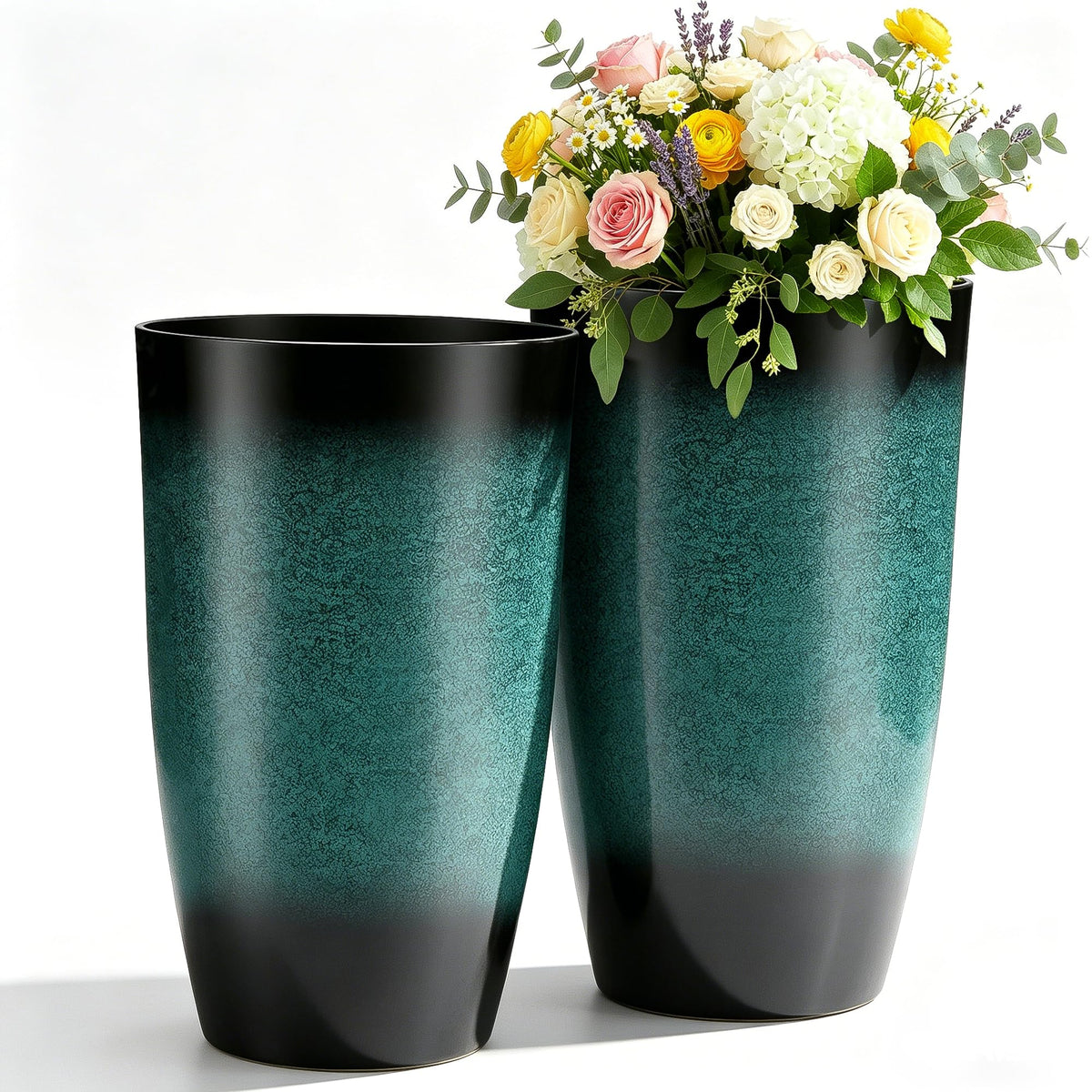 Autodaya 24" Tall Large Outdoor Planters for Plants Set of 2 (2 Count)