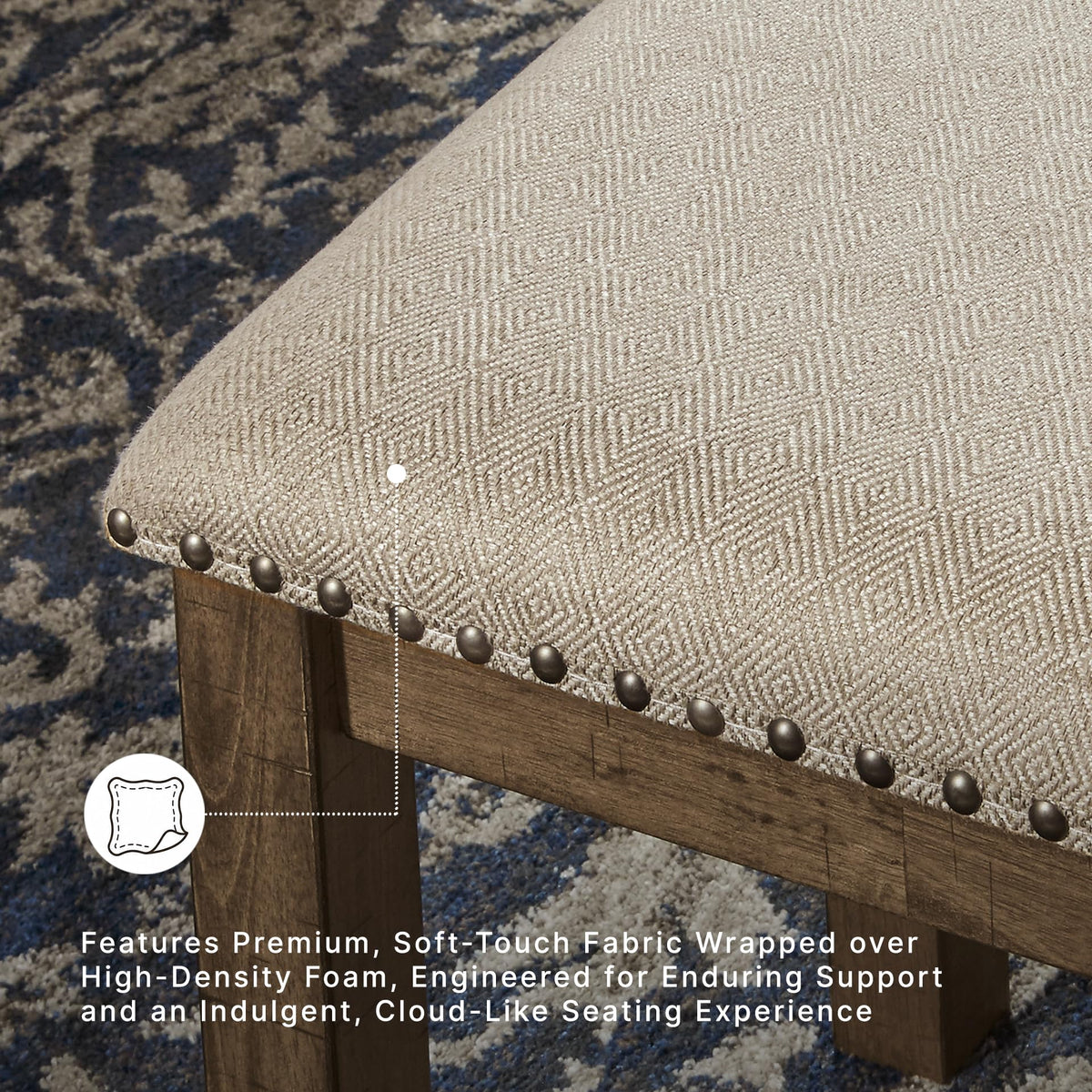 Moriville Wood Upholstered Dining Bench