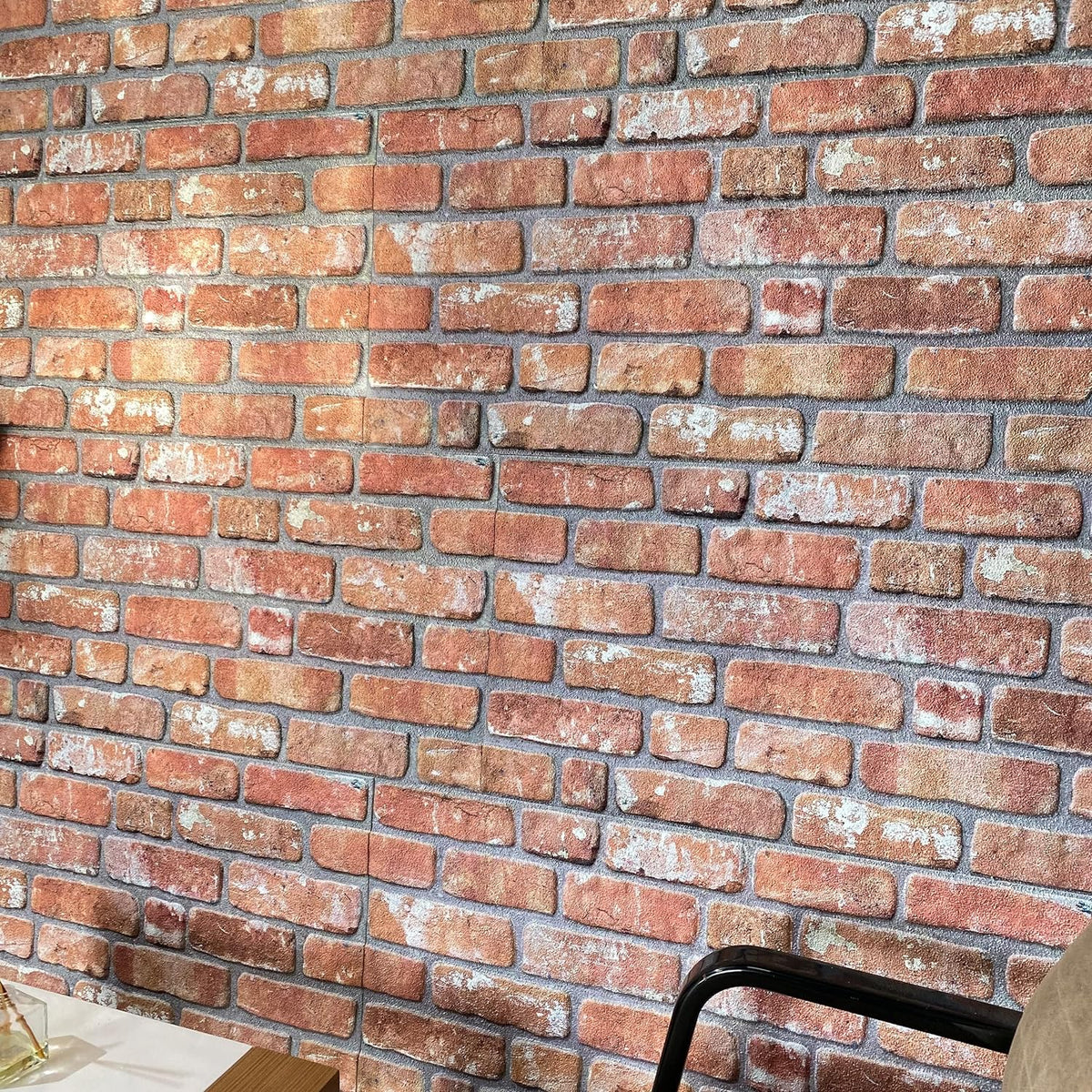 Dundee Deco 3D Wall Panels Faux Brick - Cladding, Red Orange Stone Look Wall Paneling, Styrofoam Facing for Living Room, Kitchen, Bathroom, Balcony, Bedroom, Set of 5, Covers 27 sq ft - HavenBliss Decor