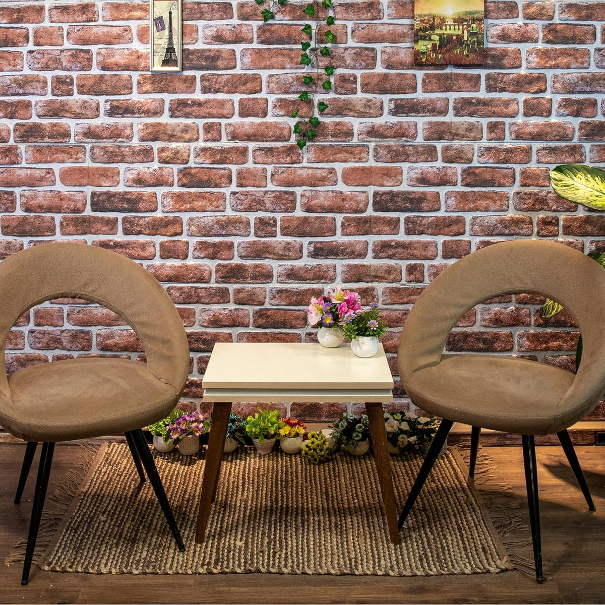 Dundee Deco 3D Wall Panels Faux Brick - Cladding, Mahogany Stone Look Wall Paneling, Styrofoam Facing for Living Room, Kitchen, Bathroom, Balcony, Bedroom, Set of 5, Covers 27 sq ft - HavenBliss Decor