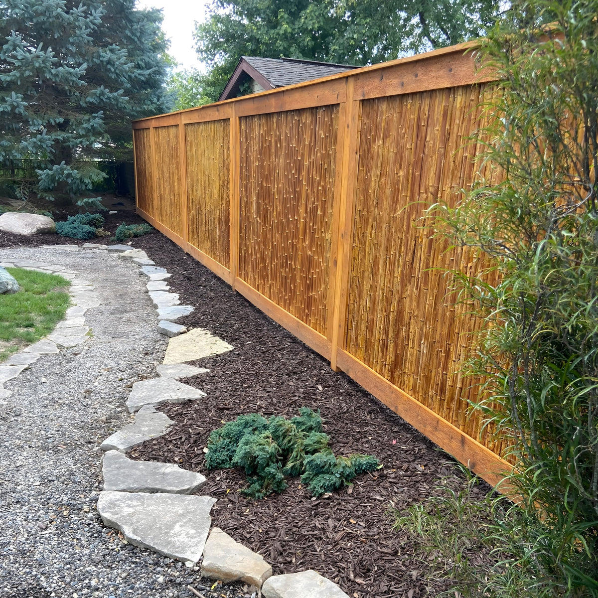 Caramel Brown Bamboo Fencing Decorative Rolled Fence Panel 3 ft H x 8 ft L (24 Sq Ft)