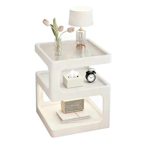 3 Tier Nightstand (White Color / 11.81*11.81*21.16in)