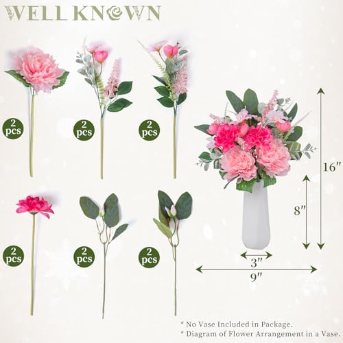Artificial Flowers Bouquet (Pink & Hot Pink)
