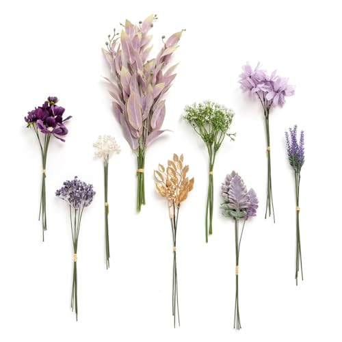 Artificial Greenery Stems Box Set (Prpl-lavender & Golden)