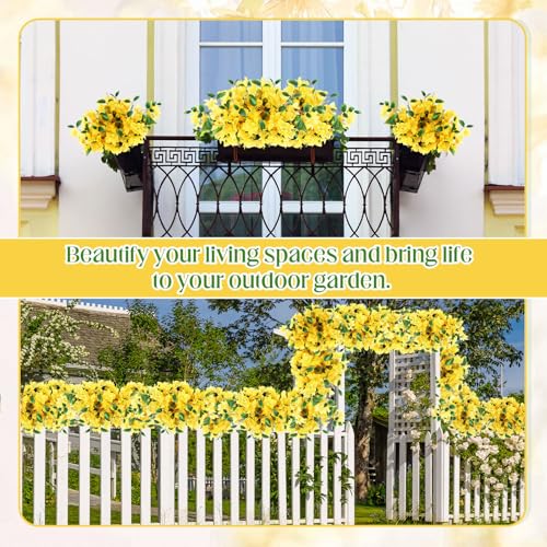 30 Pcs Fake Bougainvillea Bulk Silk Flower UV Resistant (Yellow)