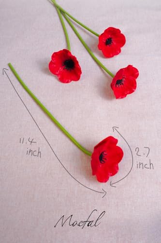 Red Anemone Artificial Flowers (Red)