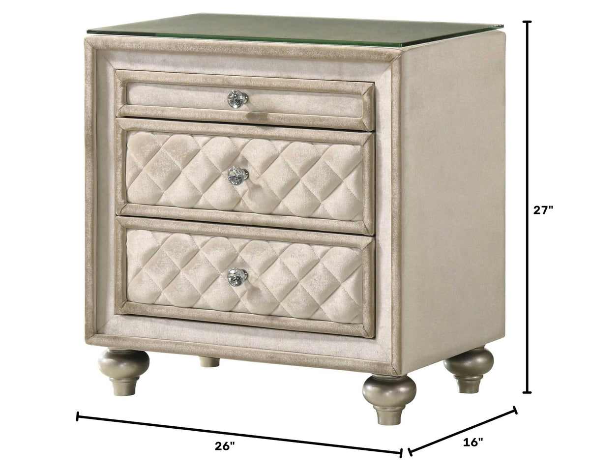 Lucienne 2 Door Nightstand in Beige