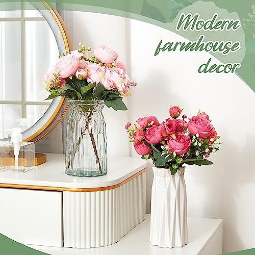 Artificial Peonies Flowers (Rosy Red, Pink)