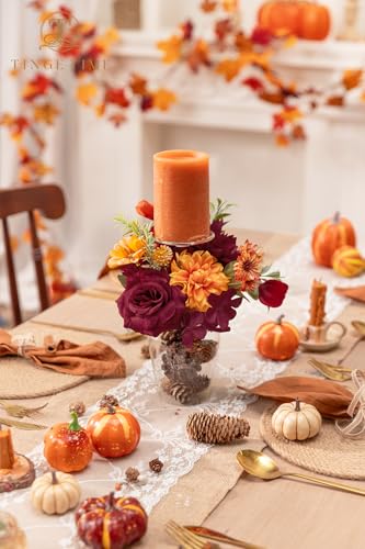 Fall Artificial Flowers Combo (Burgundy & Burnt Orange)