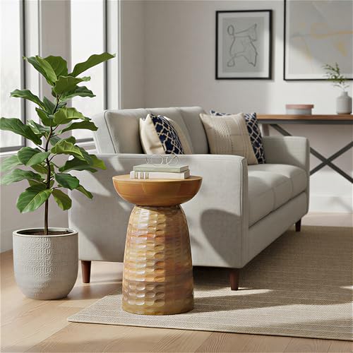 Boyd 13" Wide Solid Mango Wood Table in Honey Earthtone (Honey Earthtone / 13 inch)