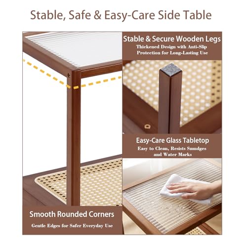 Brown Rattan Nightstand (2-tier Rattan-brown)