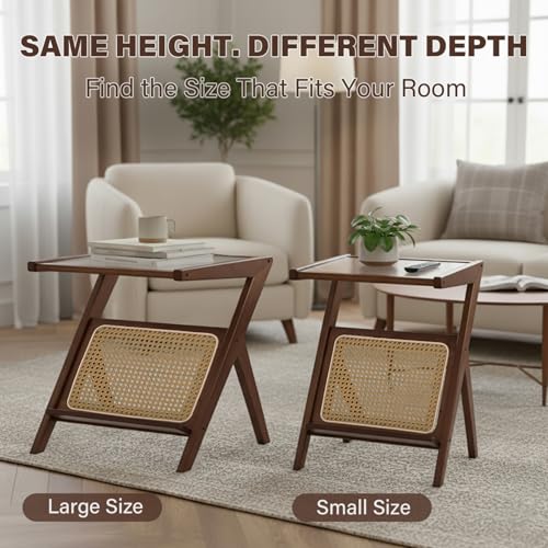 Large Brown Rattan Nightstand (Rattan-large-brown)