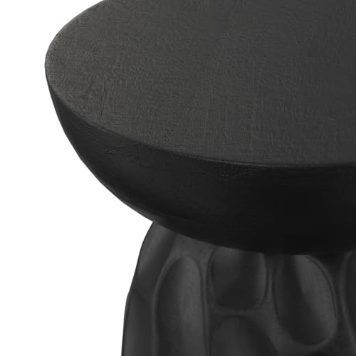Boyd 13" Wide Solid Wood Round End Table in Black (Black / 13 inch)