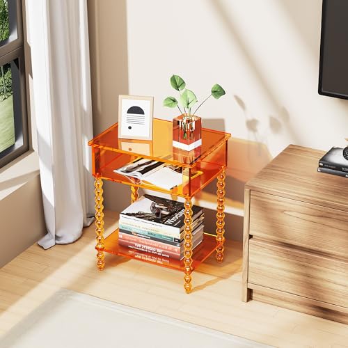 Acrylic Side Table (Orange / Small)