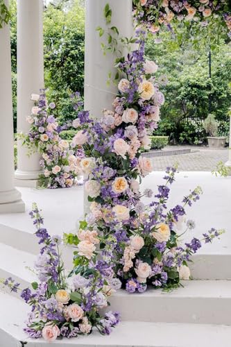 Purple Delphinium Artificial Flowers 5PCS Silk Flowers with Stems 28.3" Realistic Larkspur Faux Delphinium for Wedding Centerpieces Home Tables Party Decor (5pcs-purple)