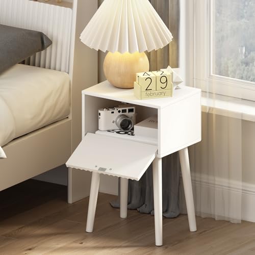 Nightstands Set of 2 (White / Fluted Style)