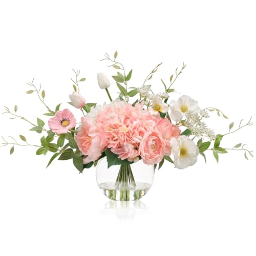 Artificial Flowers in Vase (Pink)