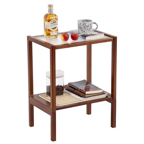 Brown Rattan Nightstand (2-tier Rattan-brown)