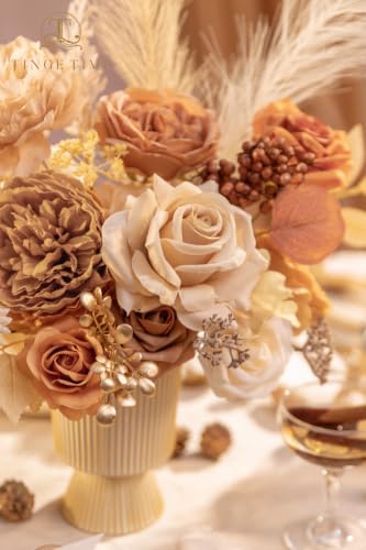 Boho Artificial Flowers Box Combo Nude Wedding Decor (Nude Color & Pale Coffee)