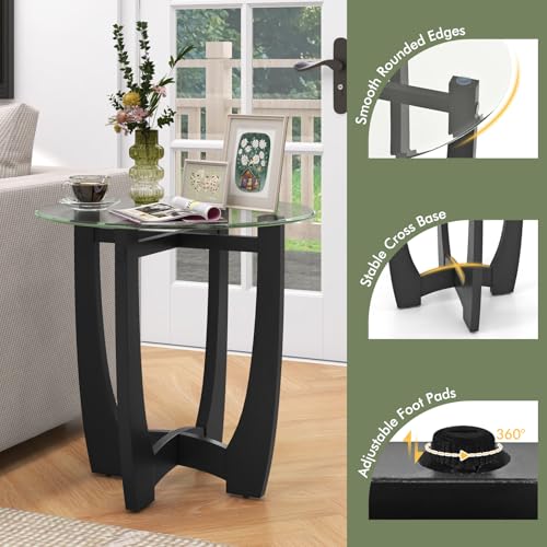 Glass End Table (Black)