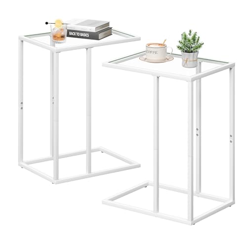 Small C Shaped End Table Set of 2 (White)