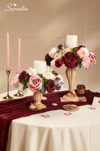 Burgundy Pink Artificial Flowers (Classic Pink Burgundy / 1 Box)