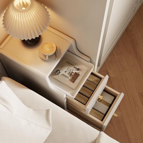 Small Nightstand with Drawers (1 Pc(white) / 15.74''D*11.81''W*19.68''H)