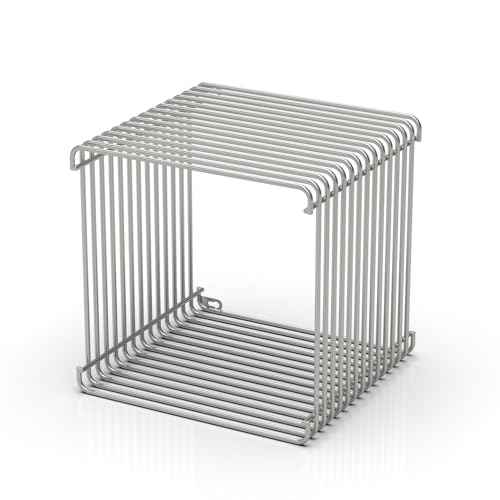 Square Geometry Retro Side Table Prime (Silver)