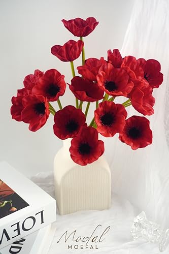 Red Anemone Artificial Flowers (Red)