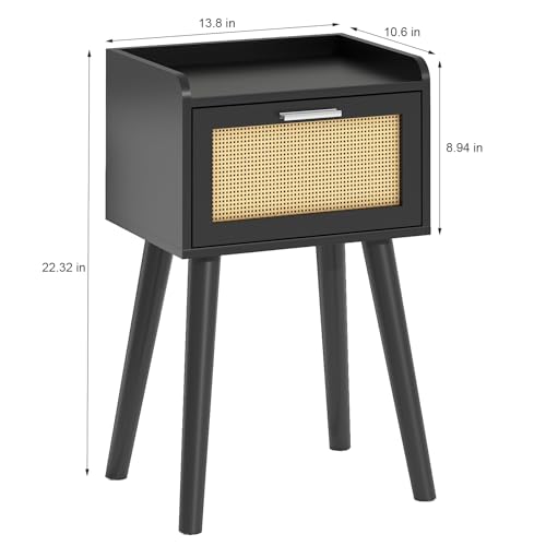 Nightstand Set of 2 (Black / Boho Style)